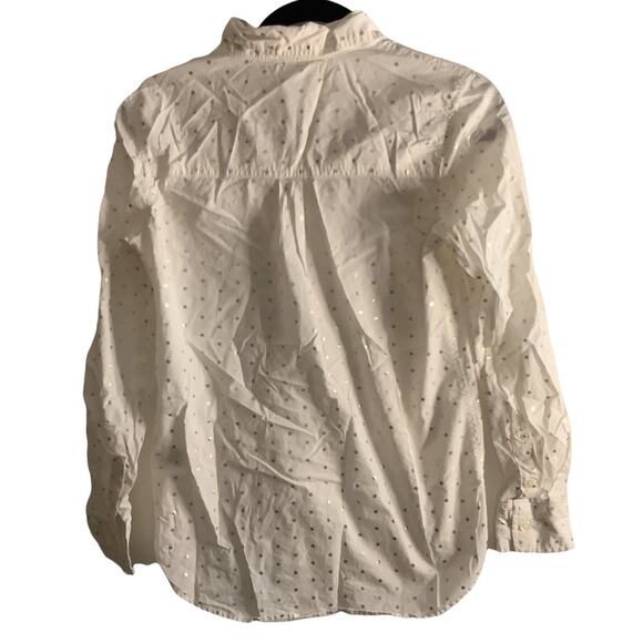 Prince & Fox Button-Up Shirt Gold Polka Dot Preppy White S - Picture 6 of 6